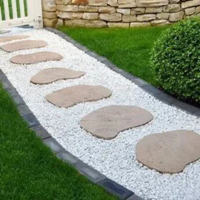 نمونه کار سنگ شن سفید بعد از اجرا